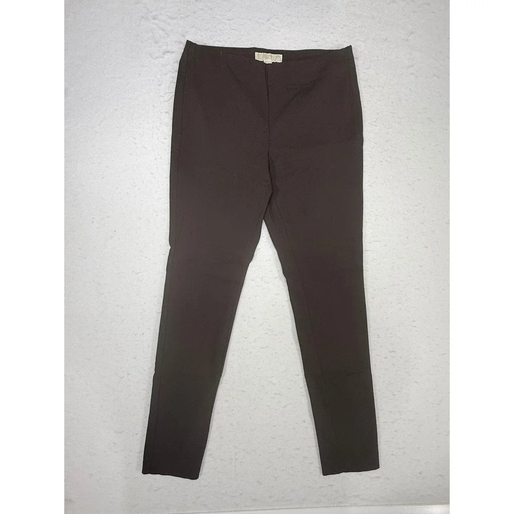 Michael Kors Womens Dark Brown Stretch Skinny Pull On Pants Size Medium Slim Fit